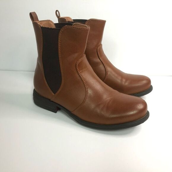 women’s chelsea boot cognac red bottom size 6 tan - Picture 1 of 7